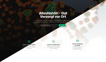 Landingscreen des Prototypens zur hälfte im Hellen Modus und zur hälfte im Dunklen